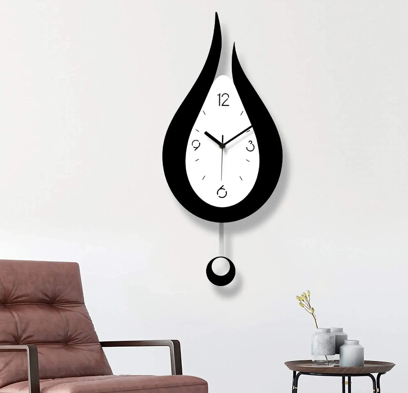 large modern decoration wall clock, living room clock wall acrylic water drop silent decoration suitable for family bedroom kitc