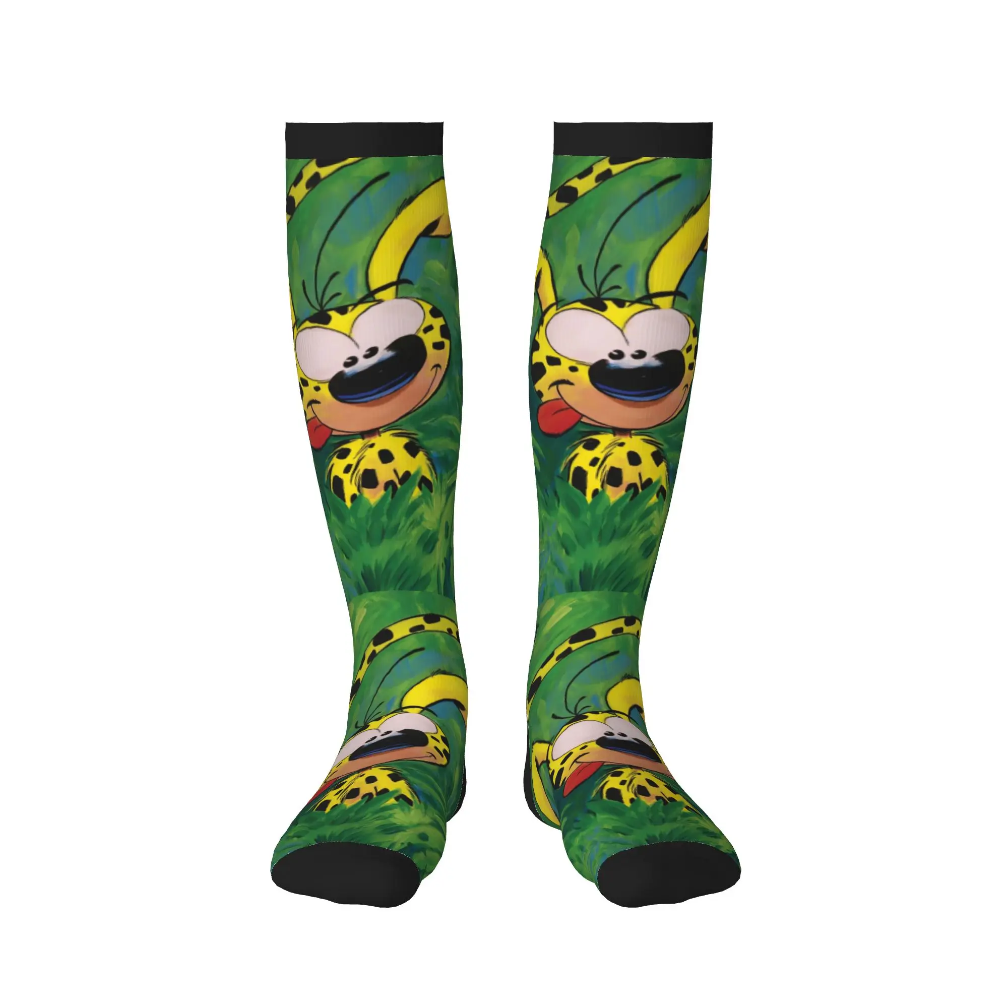 Marsupilami Painting Men's Sports Compression Socks Unisex Novelty Cartoon Anime Spring Summer Autumn Winter Dress Socks