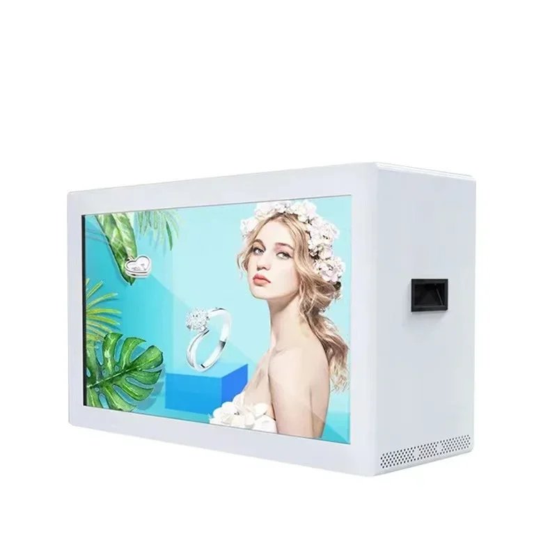 LCD Advertising Signage Windows Interactive Advertising Monitor Showcase Touch Screen Transparent LCD Display Box