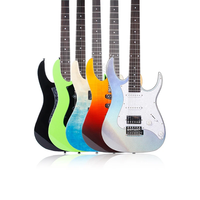 39 Inch 6 Strings 22 Frets Electric Guitar Body Maple Neck Electric Guitar Powder Particles HH Pickup Guitar Accessories