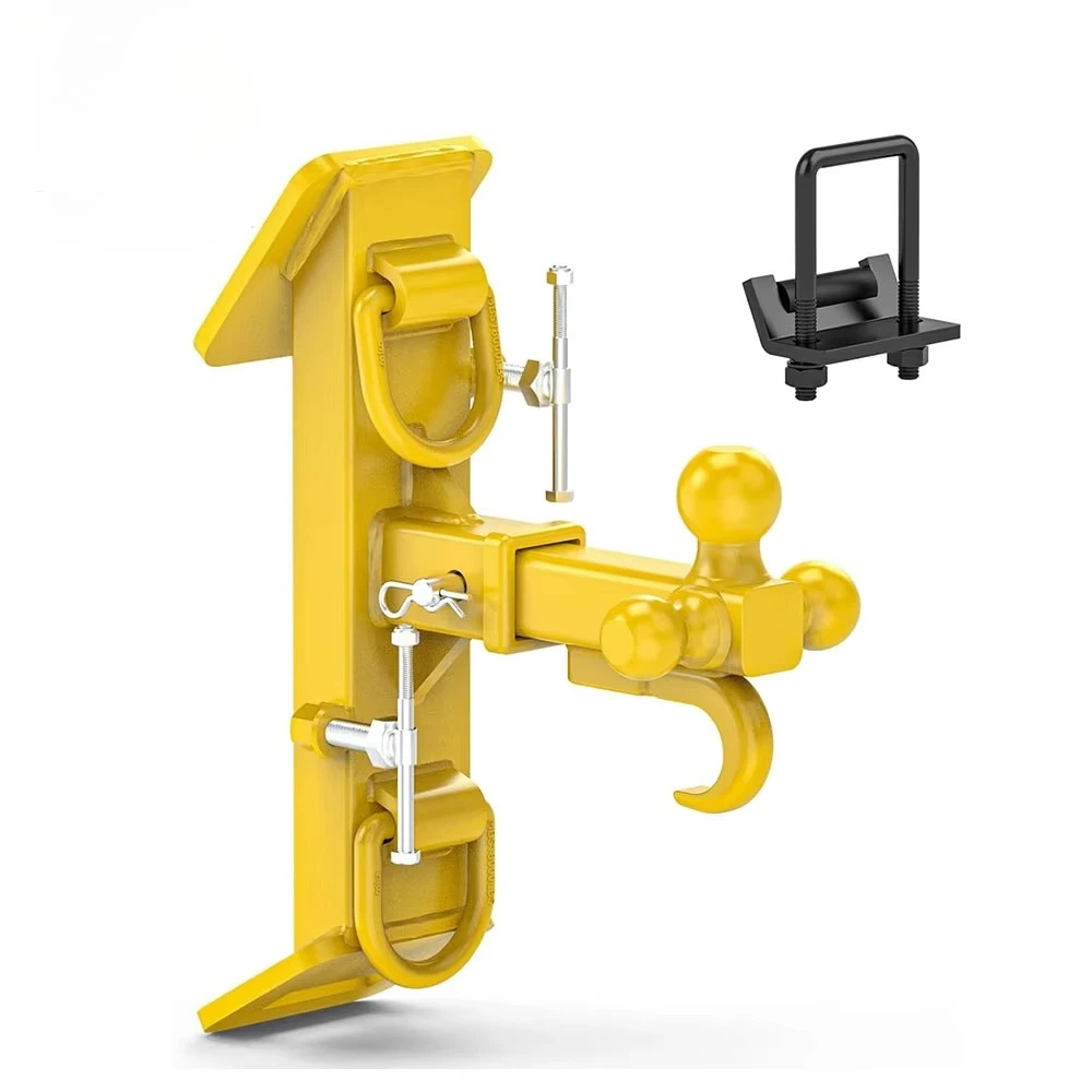 

Heavy Duty Skid Steer Hitch Attachment with 2-5/16-Inch Ball 1/2" Towing D Rings