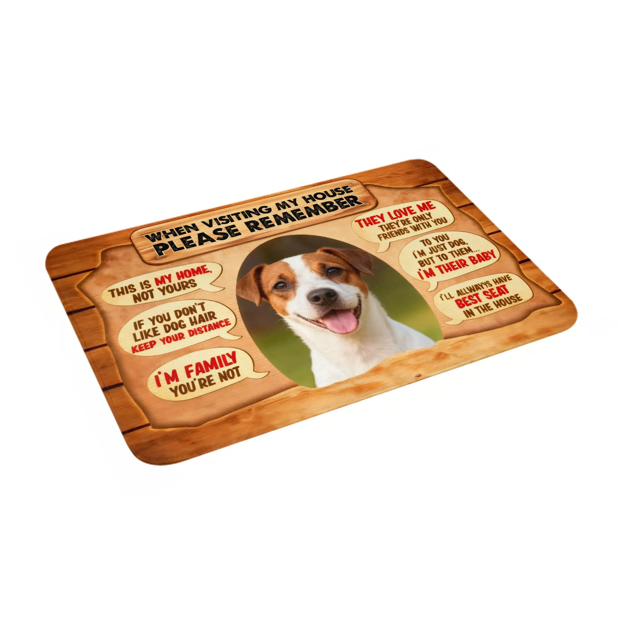 When Visiting My House Please Remember Jack Russell Terrier Dog Doormat Mat Anti-Slip  Bathroom Kitchen Living Room Rug Carpet