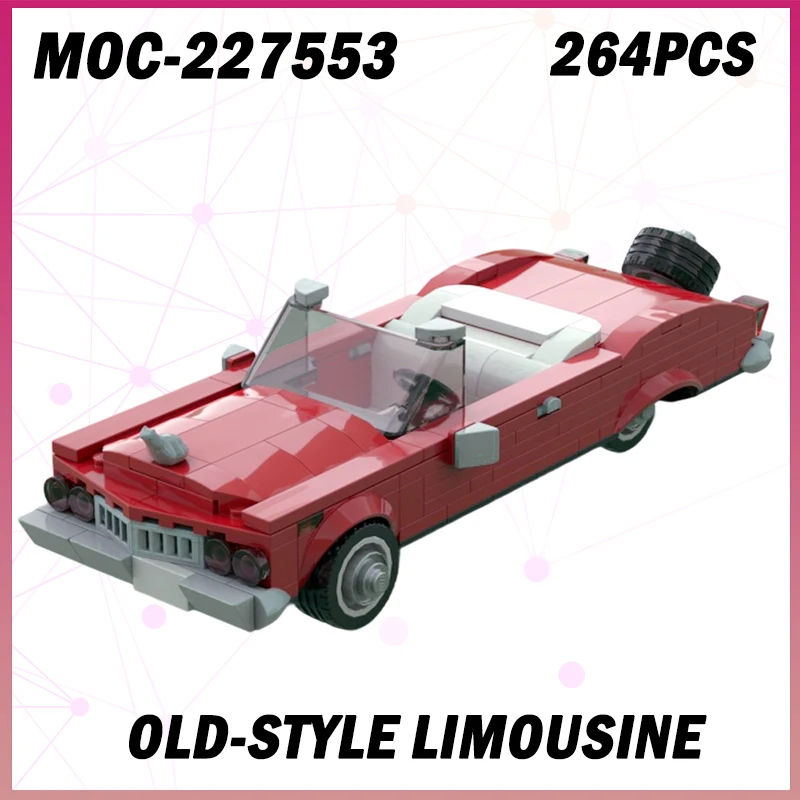 

MOC-227553 Speed Champions, лимузин в старом стиле, модель строительного блока, набор кирпичей, креативные детские подарки на день рождения, игрушки, 264 шт.