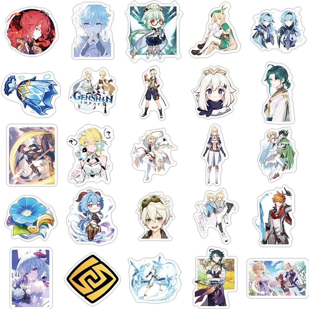 10/30/50PCS Two-dimensional Genshin Impact Anime Game Graffiti Waterproof Sticker Hand Account Creative Decal ToyGuitarWholesale