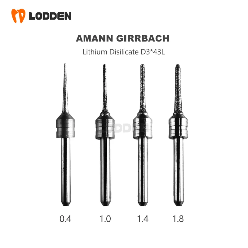 Amann Girrbach Dental Lab Burs Milling for Zirconia Lithium Disilicate PMMA Diamond DC NC Coating D3 CAD CAM Grinding Drills