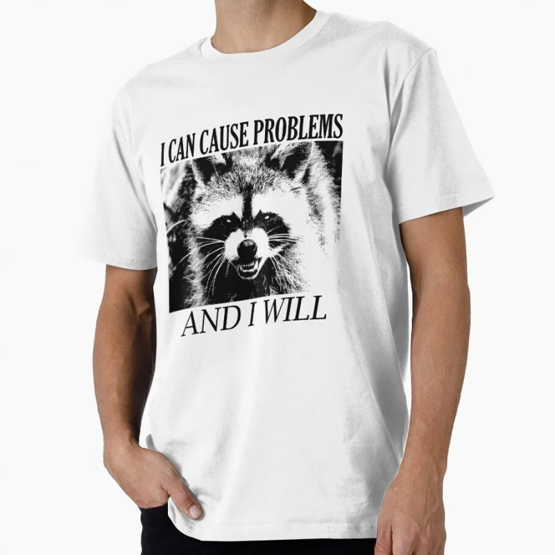 

Я могу проблемы с енотом, мем, японский подарок ужасов по eldritch, футболка для мужчин, топы большого размера, S-6XL, футболка из 100% хлопка