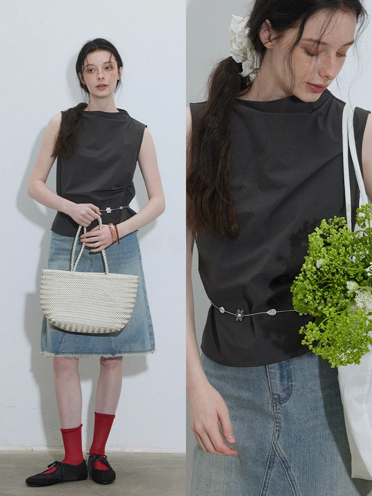 

Женская свободная блузка Lofi с завышенной талией, летняя новинка, элегантный топ высокого качества, модная повседневная одежда