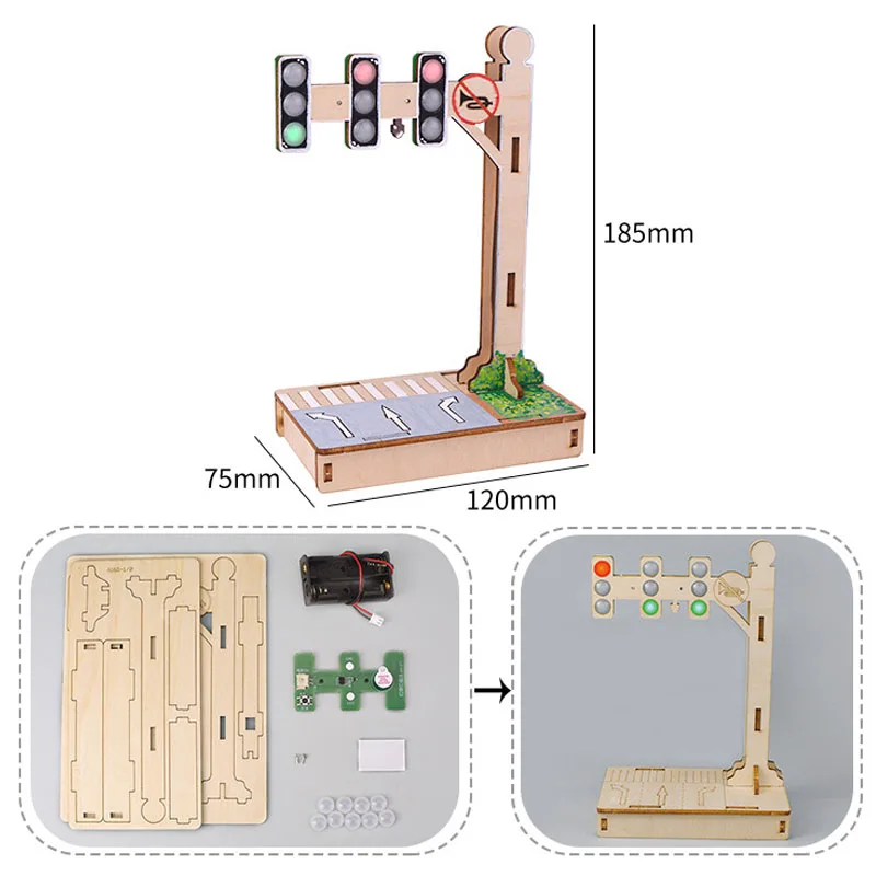 Kids Science Toys STEM Physics Technologia Gadget Countdown Traffic Light Model Educational Toys for Children Learning Toy