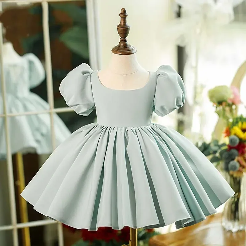 New Princess Party Dress for Baby Flower Girls Photoshoot 1St Birthday Dresses 2024 Summer Christening Costume Child Formal Gown