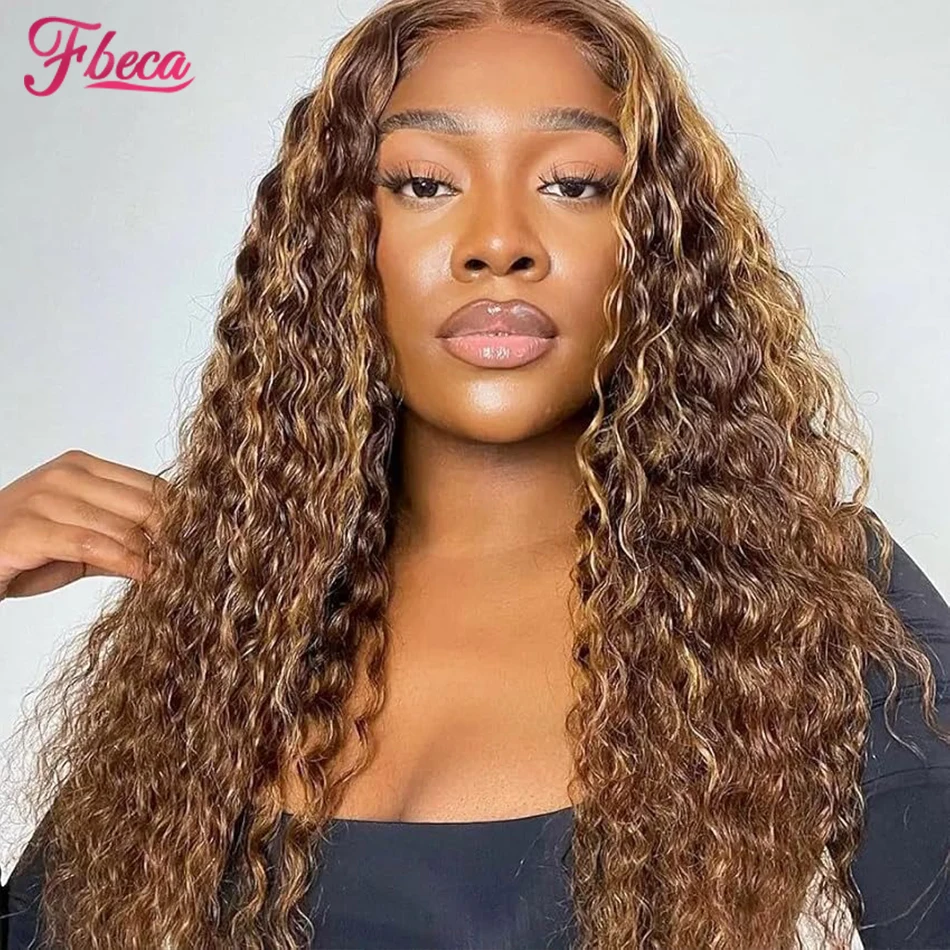 

Kinky Curly Highlight HD Lace Front Human Hair Wig 13x4 13x6 Transparent Lace Frontal Wig Pre Plucked 4x4 HD Lace Closure Wig