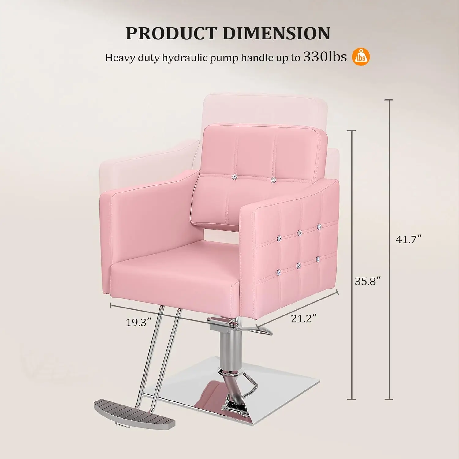 Chair Hydraulic Barber Chair for Home Barbershop Pink, Braiding Chair for Hair Stylist Heavy Duty