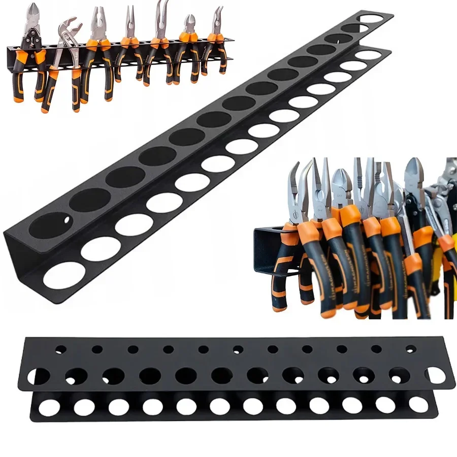 

Black Wall Mount Screw Organizer Storage Rack Screwdriver Pliers Holder Hand Tool Holder Pliers Rack Tool Organizer Bracket