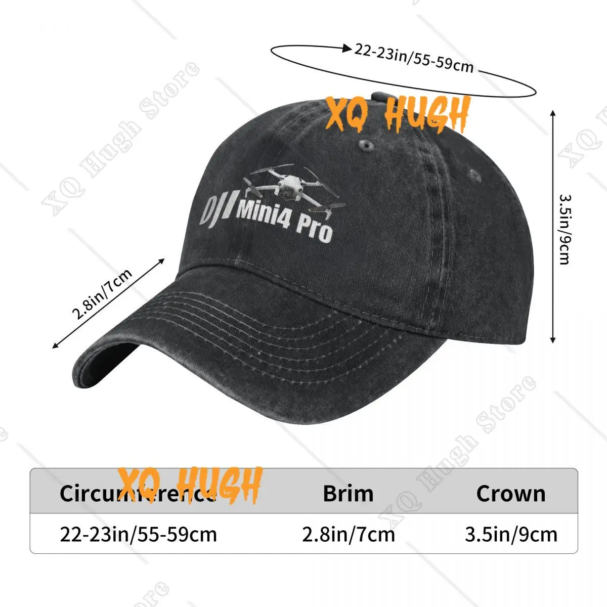 Retro D-DJI Drone Pilot Mini4 Pro Baseball Caps Men Women Distressed Washed Headwear Operator Outdoor Workouts Unstructured Hat