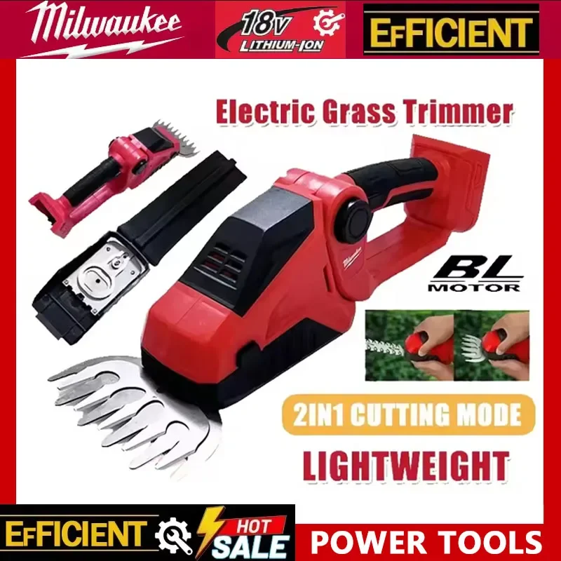 

Аккумуляторный кусторез Milwaukee 2-в-1: электрический триммер для травы и кустов, ножницы для травы, ручной садовый инструмент для аккумулятора 20В