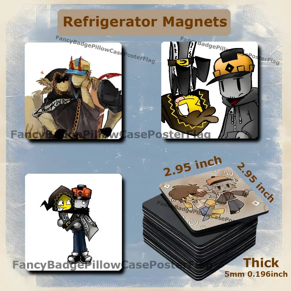 B-Builderman Shedletsky Buildershed Fridge Refrigerator Magnet Square Decorative Adhesive Stickers Magnets Festival Gift