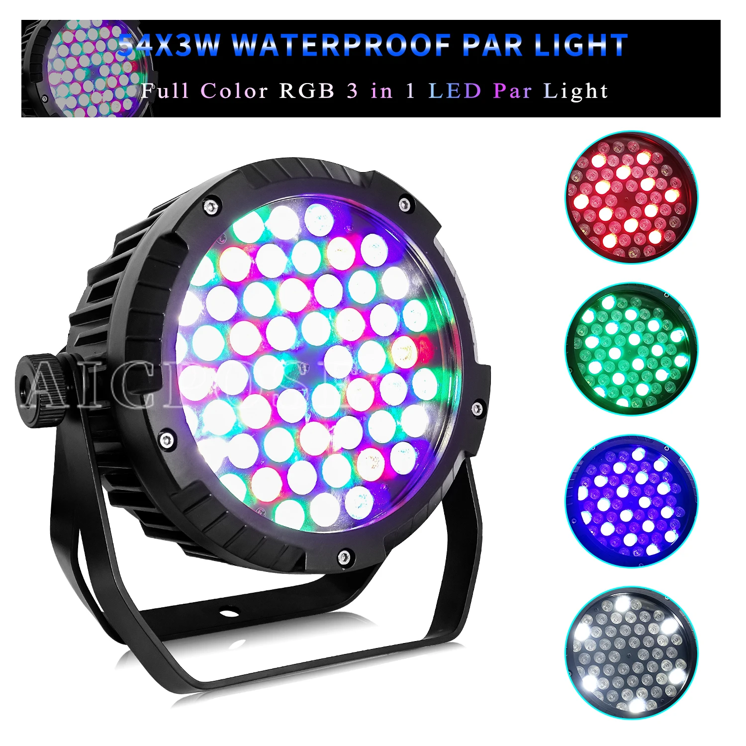 54x3W Outdoor Waterproof Par Light RGBW Four Colors LED Stage Light with DMX512 Control for DJ Disco Stage Lighting