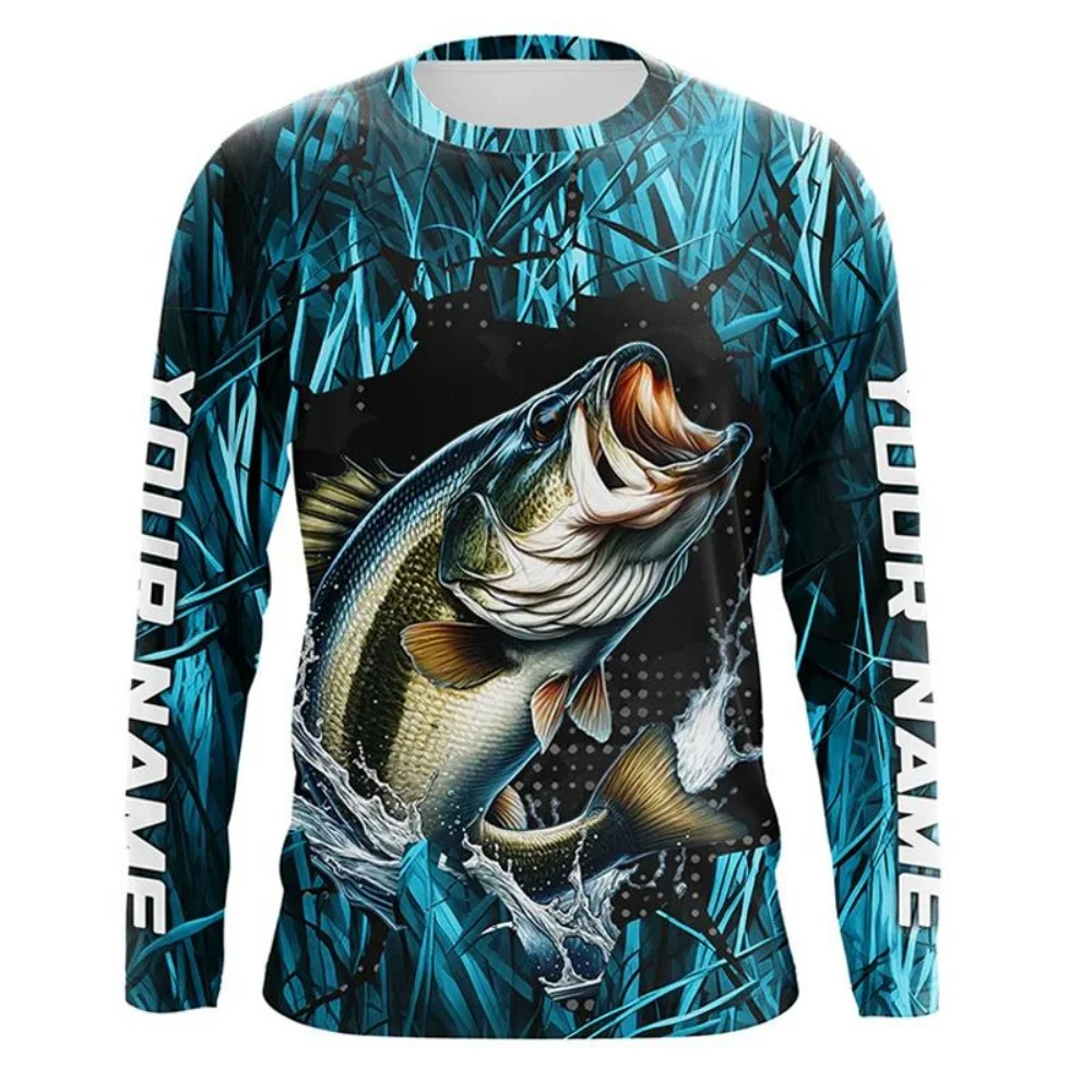 Mens Fishing Shirt Long Sleeve T-Shirt Camping Outdoor Men T-Shirt Summer Professional Fishing Graphic T-Shirts for Men Clothing