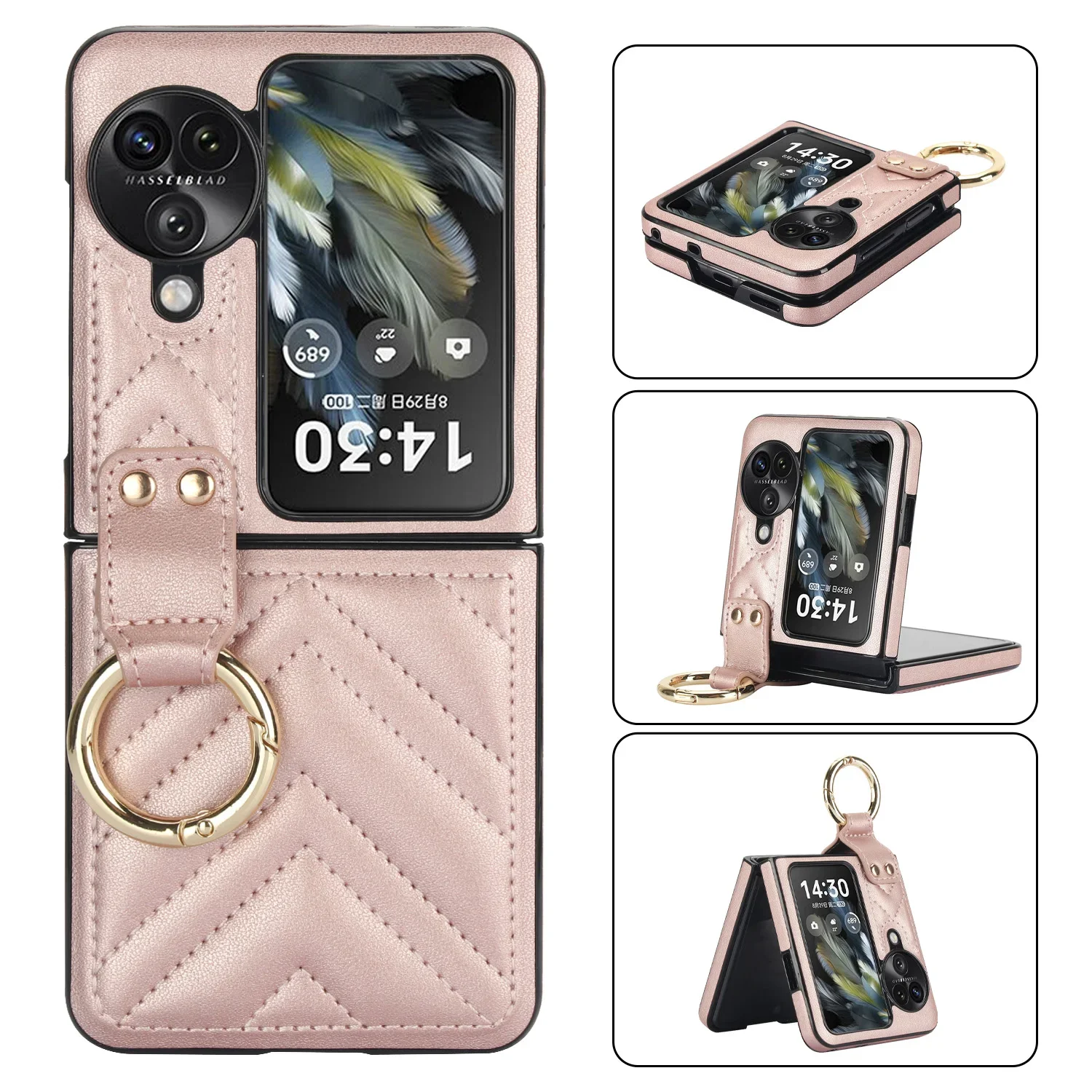 

Leather Luxury Phone Case For Oppo Find N3 Find N2 N3flip Findn3flip N2flip Findn2flip Ring Hard Shell Fall Prevention Cover