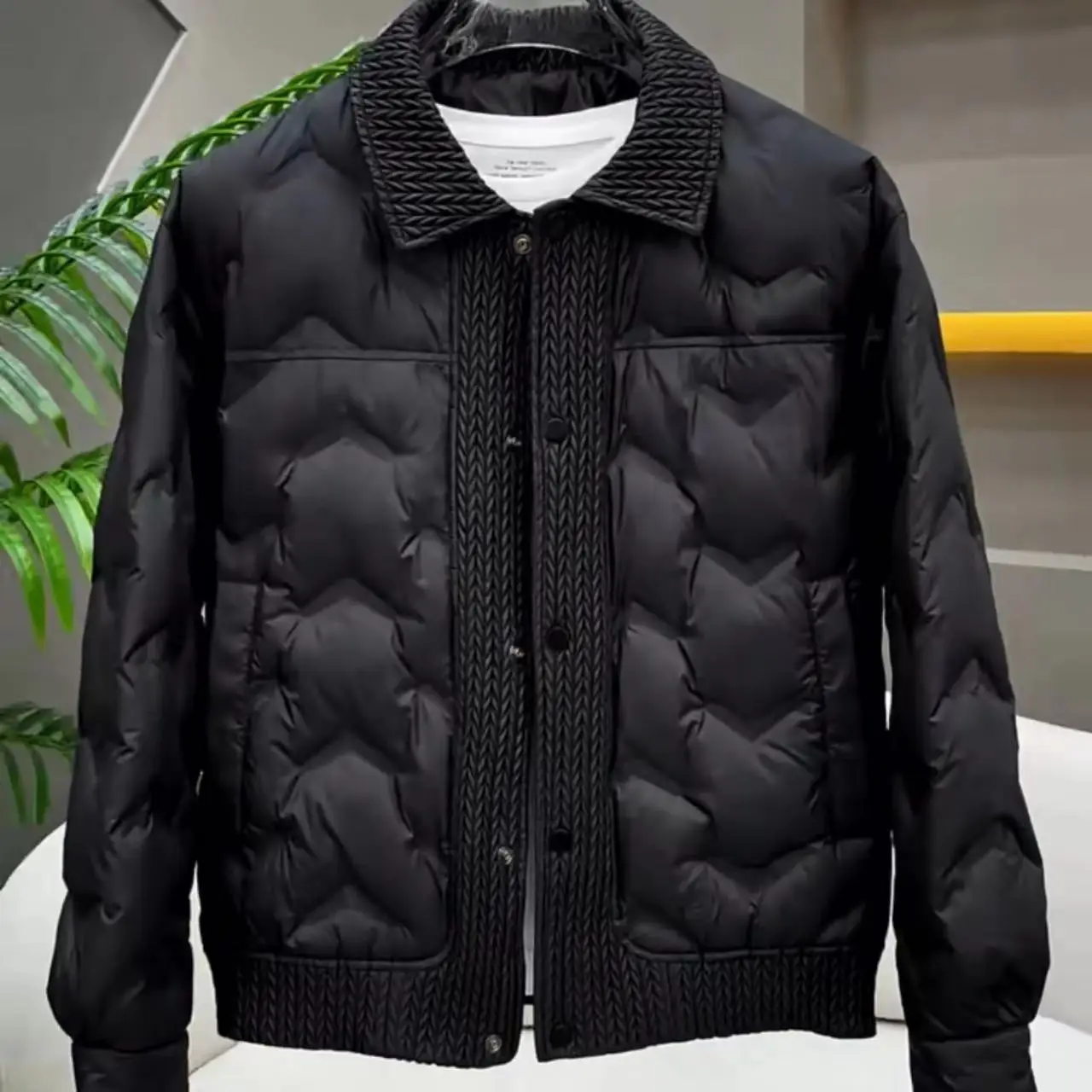 

Мужские пуховики 2026: Новые утепленные короткие куртки с отложным воротником, модные, теплые, свободного кроя, из белого утиного пуха, модель A450