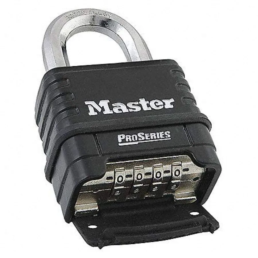 MasterLock 1178D Combination Padlock, Die Cast Body, 3 Pack Black/Sier Keyed Different