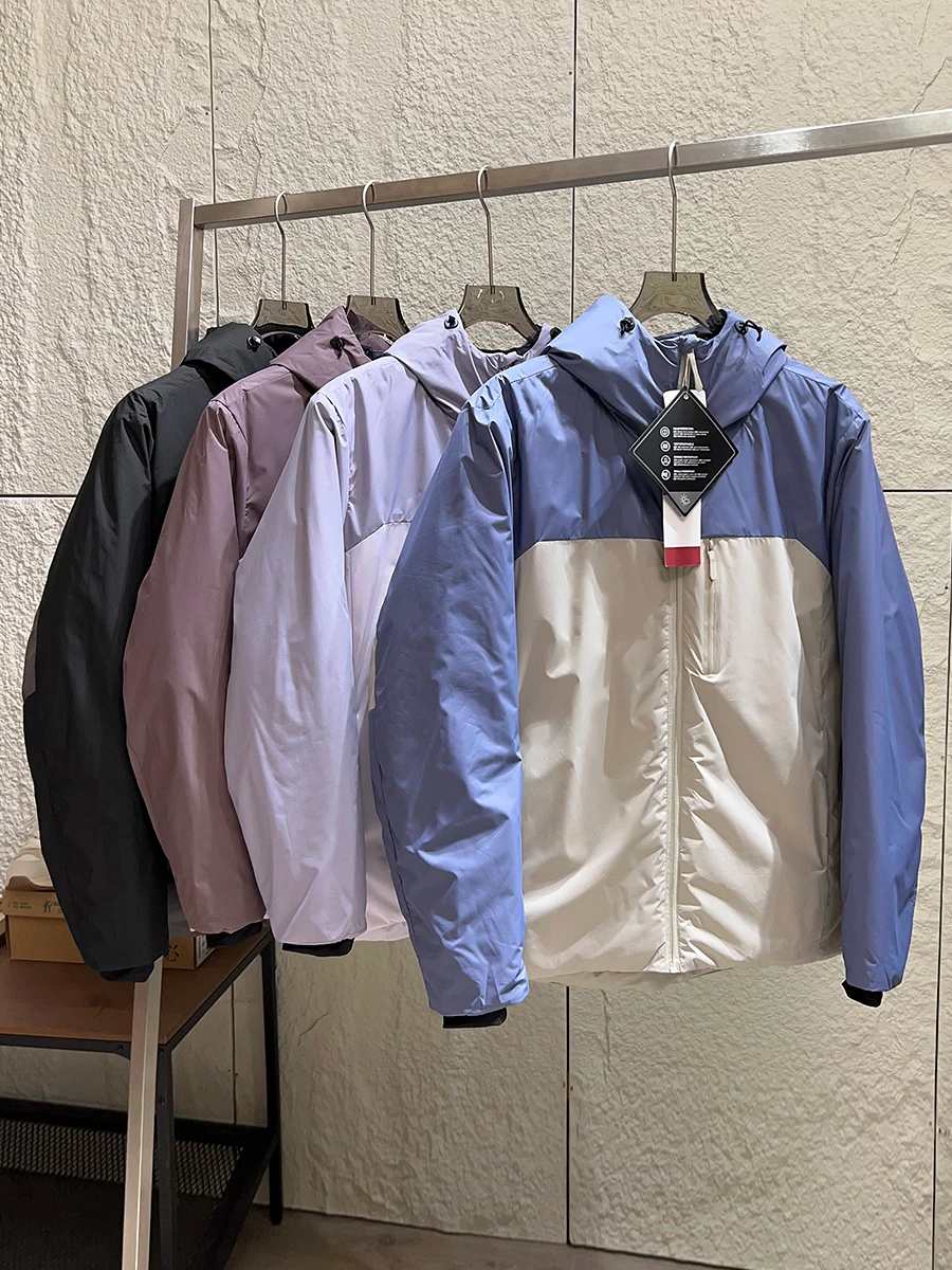 

Thickened Windproof Waterproof Hooded Cotton Jacket Youth Fashionable Color Block Men Women Autumn Winter Casual Outerwear