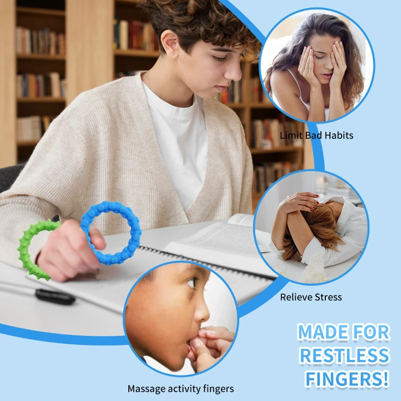 4PCS Bracelet Sensory Fidget Toys for Kids Adults Soft Sensory Decompression Toy Touch Desensitization Training Bracelets New