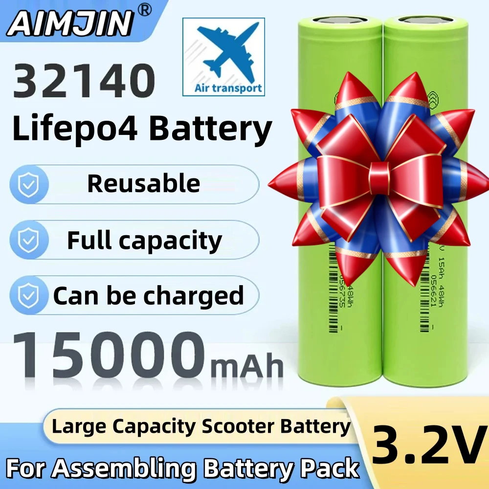 2026 15Ah 32140 Lifepo4 3.2V 48WH خلية بطارية سكوتر ذات سعة كبيرة A-grade Lifepo4 32140 Eve لتجميع حزمة البطارية