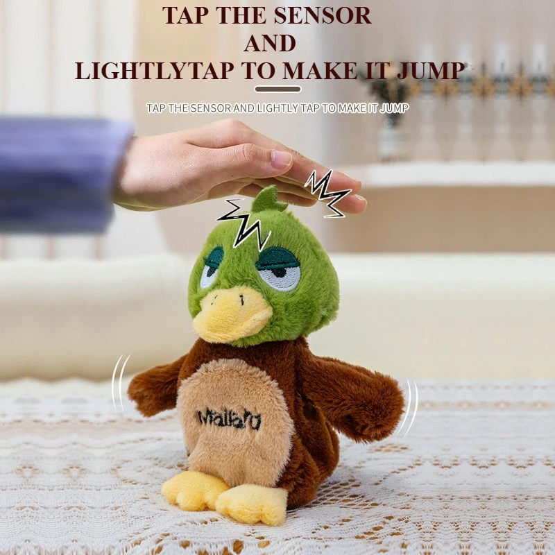 Flappy Parrot Stuffed Animal Plush Toy for Kids Electronic Animated Bird Shake Wings Rechargeable Lifelike Sound Touch Activated