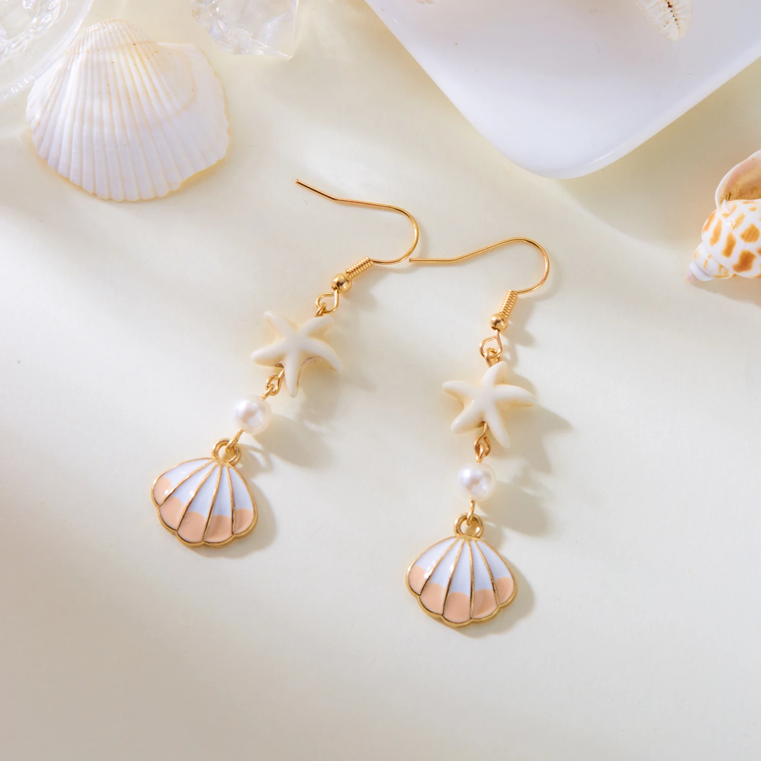Exquisite handgemachte Muschel Seestern Anhänger Ohrringe für Frauen Böhmen bunte Muschel Quaste Ohrringe Mode Party Schmuck Geschenke – Detail 21
