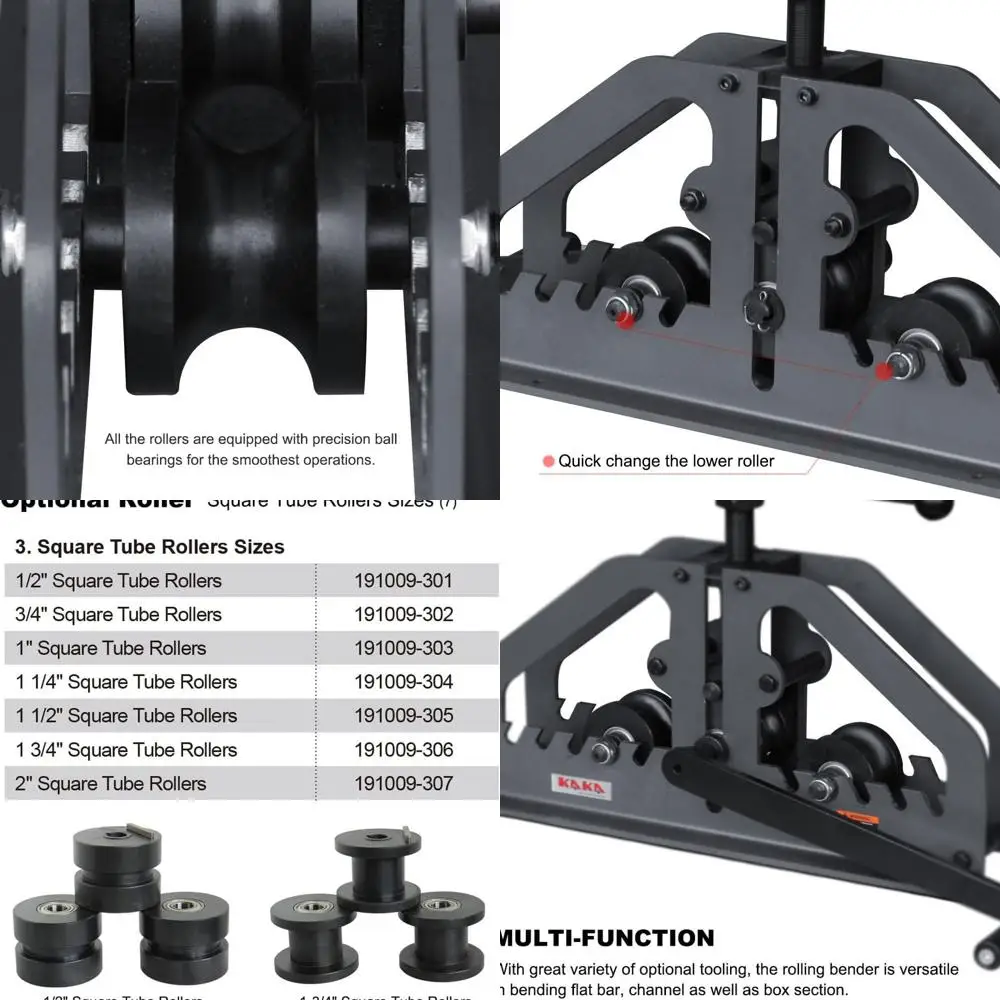 Máquina de Curvar Tubos KAKA INDUSTRIAL, Curvadora de Tubos de 3 Rolos, Máquina Manual de Curvar Tubos para Tubo de 1,5 polegadas (20 polegadas de raio) e Tubo de 2 polegadas (60 polegadas de raio)