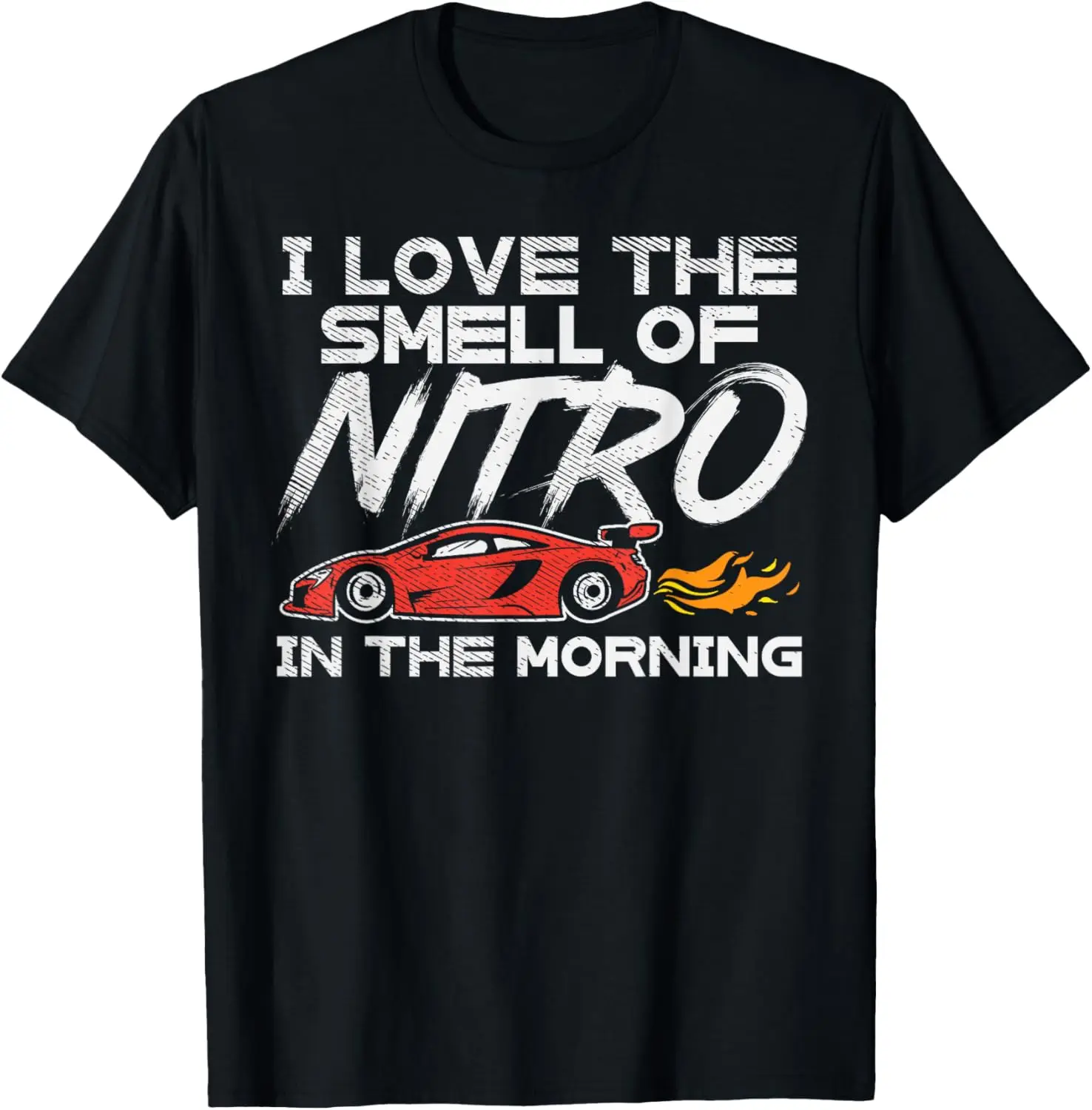 T-shirt regalo per pilota di auto da corsa con odore Nitro Morning Drag Race