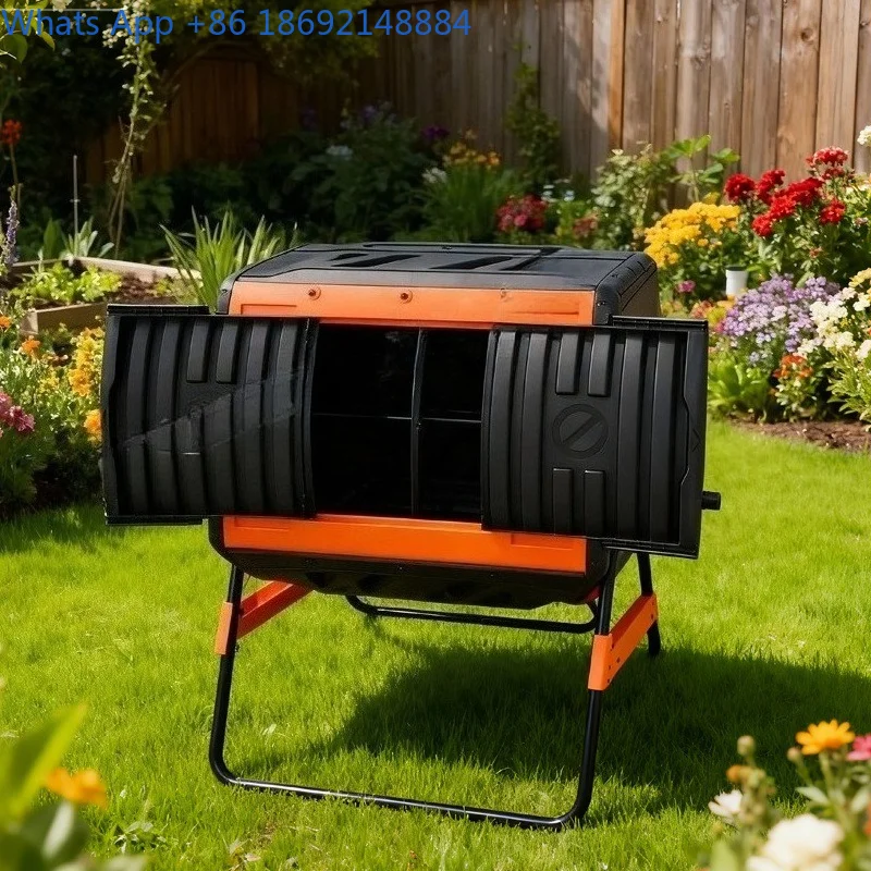 Rotating Drum Aerobic Compost Bin Kitchen Waste Leaf Fermentation Box Household Garden Large Capacity Compost Bin