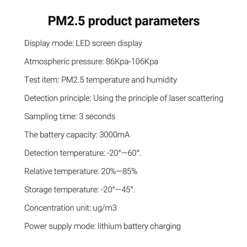 PM2.5 الاستشعار كاشف درجة الحرارة والرطوبة الاستشعار شاشة LED منزل مكتب جهاز اختبار جودة الهواء داخلي مراقبة الغبار ميزان الحرارة