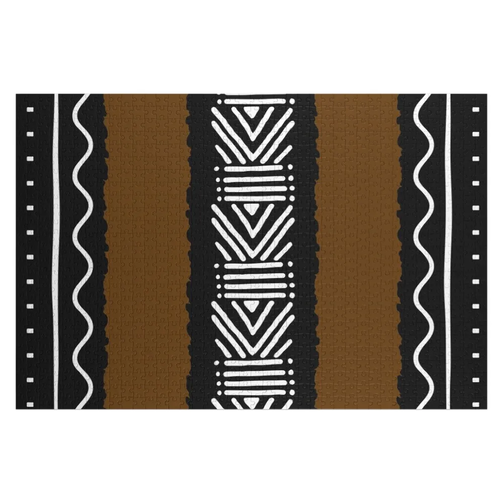 

African Bogolan Mud Cloth Textile Design Jigsaw Puzzle Custom Photo Custom Name Child Toy Wooden Animal Puzzle