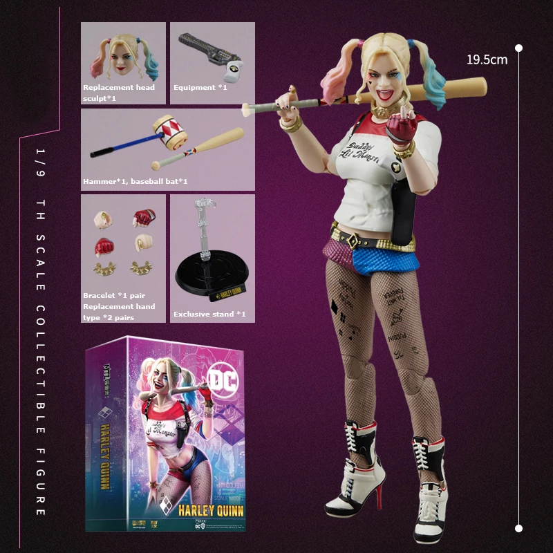 Fondjoy Genuine Model DC Harley Quinn 1/9 Scale Action Figure Anime Characters Harley Quinn Model Collectible Toys Boys Gifts