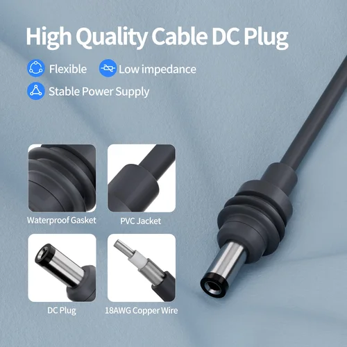 Imagen 2 del producto Para Starlink Mini Cable de alimentación 10FT 3M 12V-24V adaptador de encendedor Cigarrete a Cable de alimentación CC con puerto USB tipo C y voltímetro