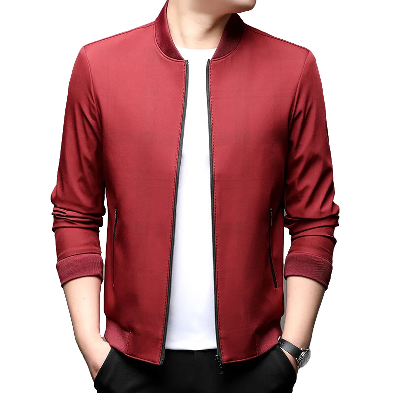 

Men's Business Casual Jacket with Grid Baseball Collar Casual Outerwear for Spring and Summer Comfortable Versatile Men's Top
