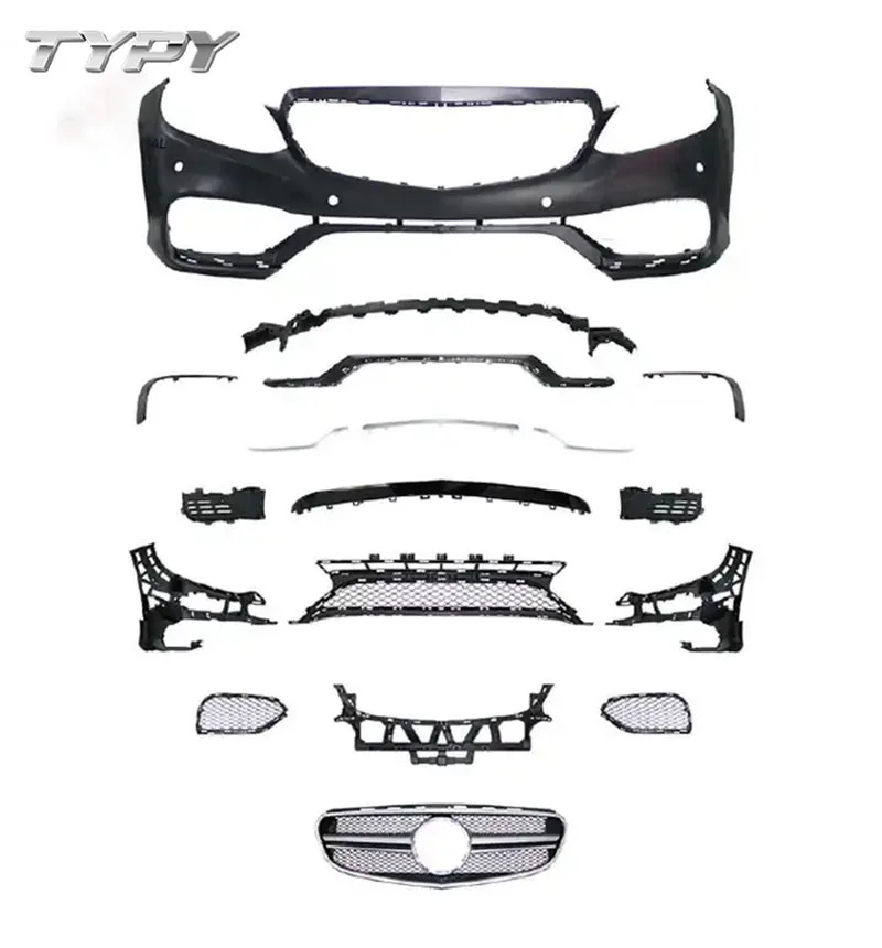 

Car Modified E63 Style Front Bumper with Grille Body Kit For Mercedes Benz W212 2011-2015 Modified to E63 AMG Style