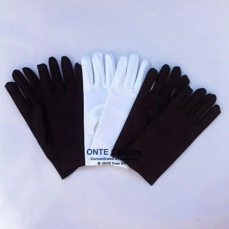 

22cm 52cm Etiquette Elastic Tight Spandex Sunscreen Gloves Black White Maid Cosplay Gloves