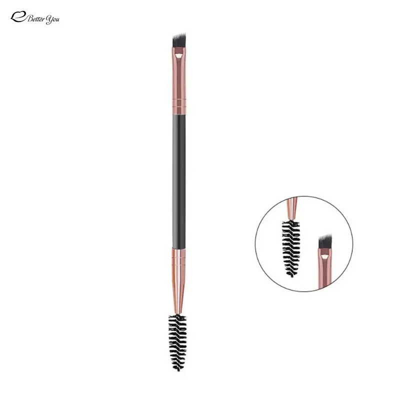 1pcs Two -headed Eyebrow Brush Spiral Diagonal Corner Makeup Brush Wood Handle Easy To Carry Beautiful Makeup Tools Beauty