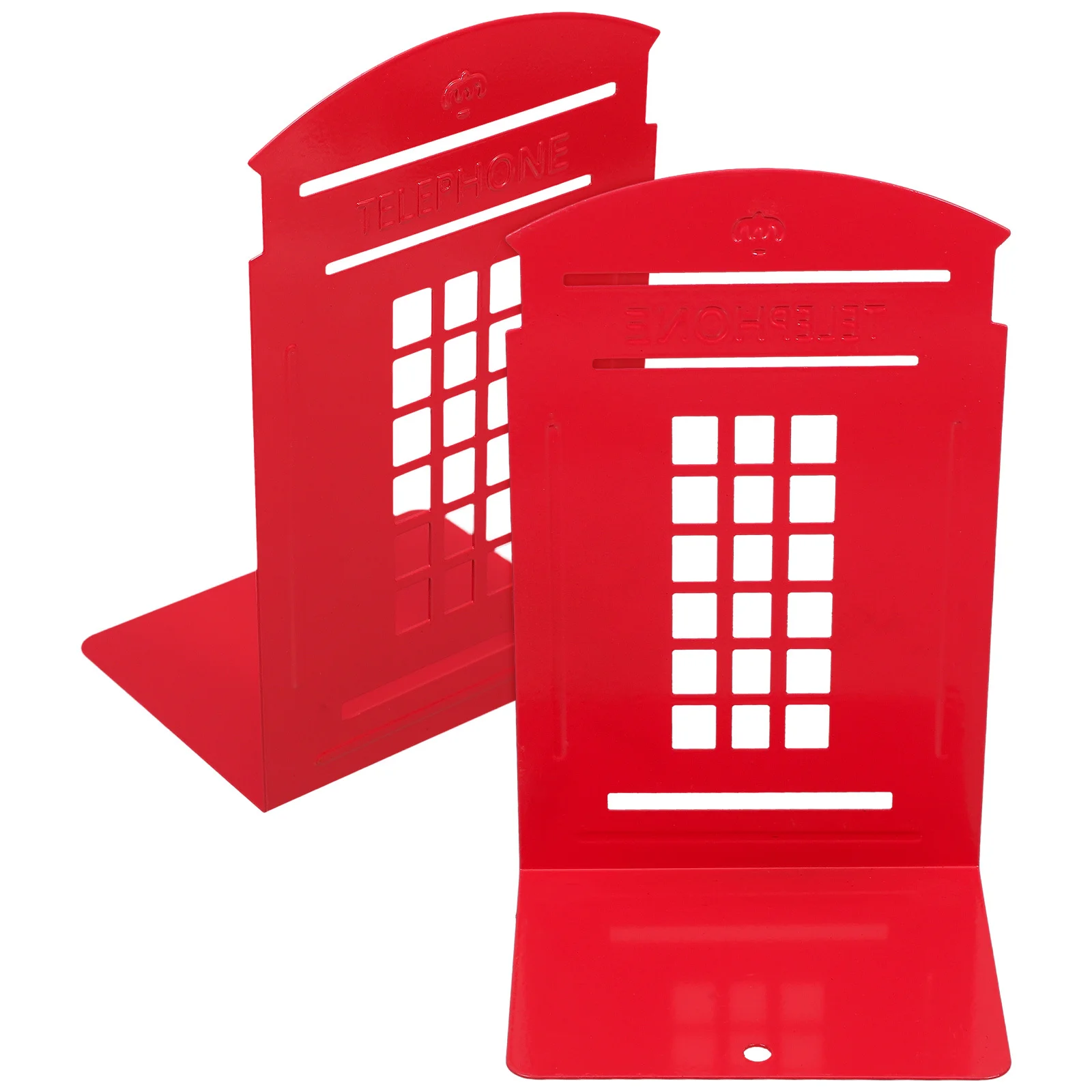 2 قطعة كتاب الحديد ينتهي كشك الهاتف خمر شكل غلاف إبداعي للمنزل مكتب الرف ديكور كتاب قوي دعم الكتب الثقيلة