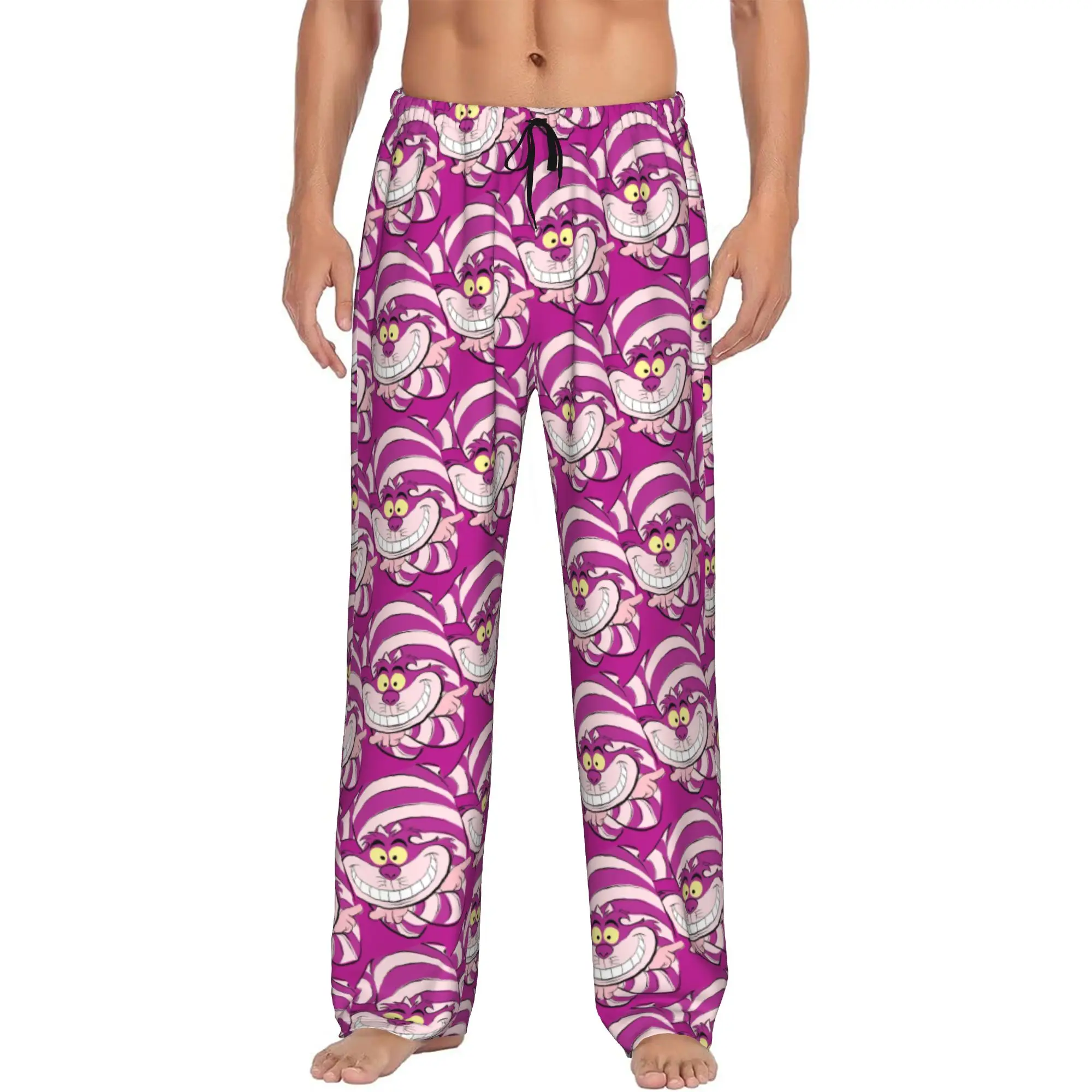 

Custom Men's C-Cheshire Anime Cat Pajama Pants Print Sleep Sleepwear Bottoms with Pockets