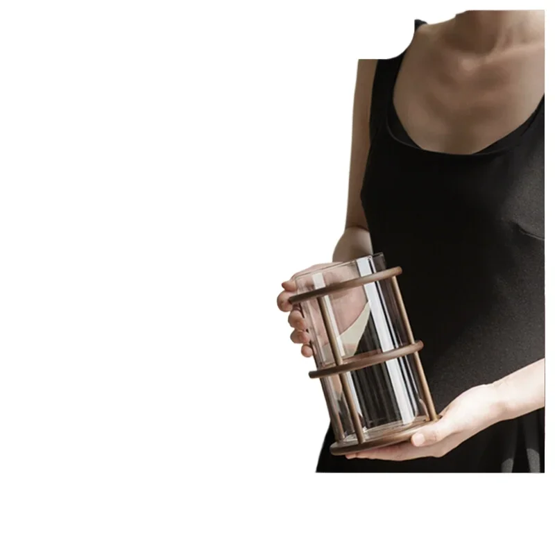 

style creative glass straight vase ornament new Chinese style living room entrance dining table surface