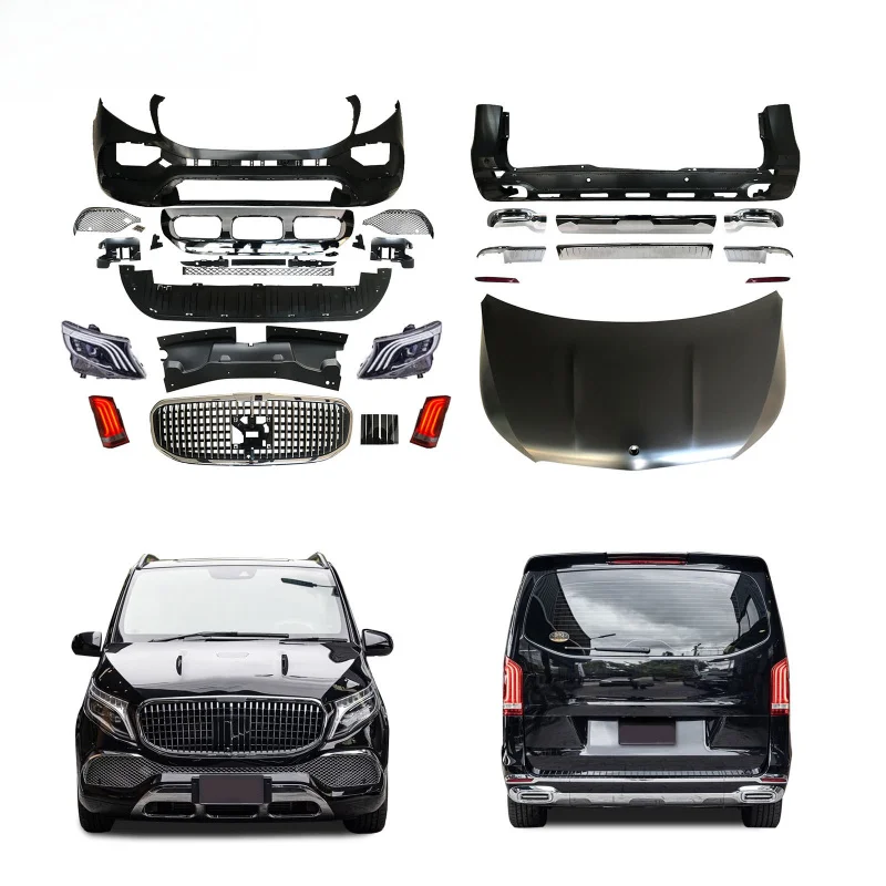 

SAAR Новый ABS PP подходит для Mercedes-Benz Vito 2016+, обновленный комплект всего тела в стиле Maybach, включая капот