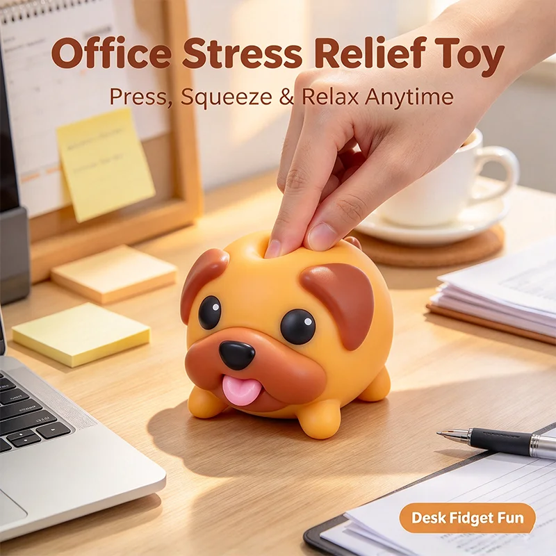 Funny Pop Cute Dog Fidget Toy Touch Tongue Puppy Squeeze Stress Relief Toy Mini Desk Ornament Creative Party Holiday Decor Gifts