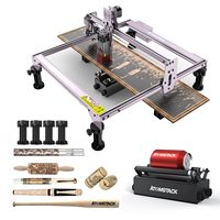 A5 PRO Laser Engraving Machine With R3 Rotary Roller 40w Cutting Machine for Round Ball Bottle Tumbler Wine Corks