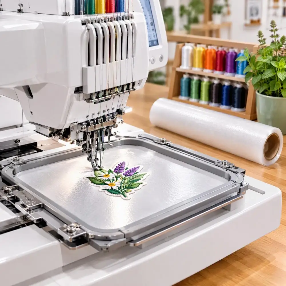 Embroidery Stabilizer Fim Embroidery Tools 10/20/25 Yards Embroidery Stabilizing Film Roll Cut-away for Machine for Hand