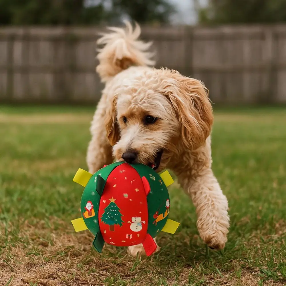 لدغة مقاومة الكلب صار الكرة الكرتون ثلج جرو مضغ سانتا كلوز بنيت في جرس الكلاب التفاعلية لعب للقطط والكلاب