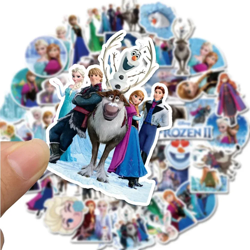 10/30/50PCS Diseny Anime Frozen Elsa Stickers Aesthetic Princess Waterproof Decal Graffiti DIY Car Notebook PVC Sticker for Kids