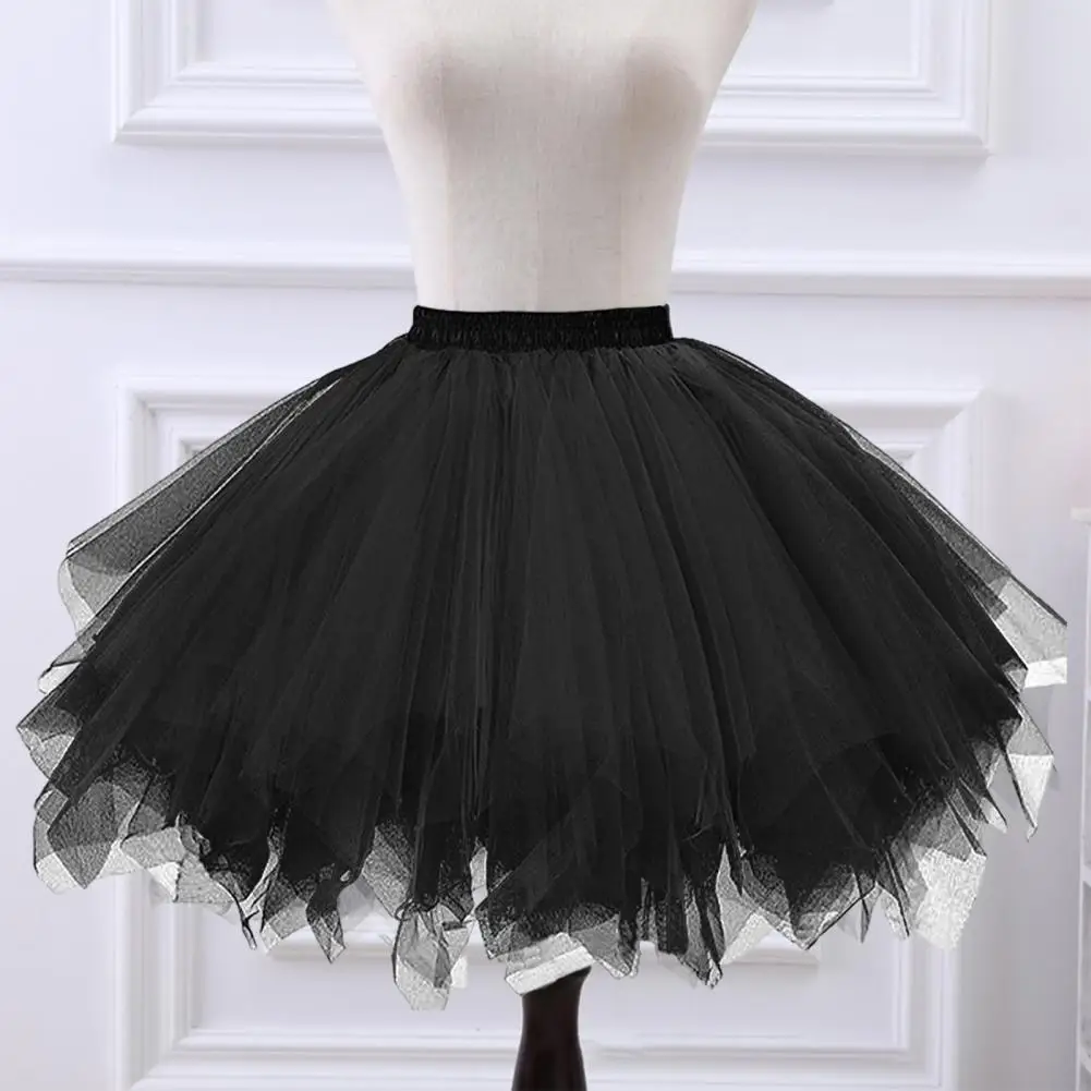 

A-line Skirt Elegant High Waist Tulle Skirt for Women Multi-layered Ballet Petticoat Classic Pleated Party Puffy Skirt